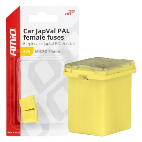 ΑΣΦΑΛΕΙΕΣ JapVal PAL ΜICRO 14mm ΘΗΛΥΚΕΣ 60A ΣΕ ΚΙΤΡΙΝΟ ΧΡΩΜΑ AMIO - 2 Τεμ. Auto Moto Tyres 