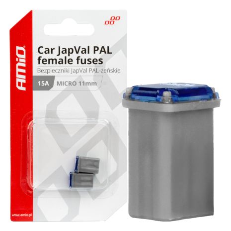 ΑΣΦΑΛΕΙΕΣ JapVal PAL ΜICRO 11mm ΘΗΛΥΚΕΣ 15A ΣΕ ΓΚΡΙ ΧΡΩΜΑ AMIO - 2 Τεμ. Auto Moto Tyres 
