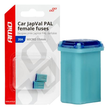 ΑΣΦΑΛΕΙΕΣ JapVal PAL ΜICRO 11mm ΘΗΛΥΚΕΣ 20A ΣΕ ΓΑΛΑΖΙΟ ΧΡΩΜΑ AMIO - 2 Τεμ. Auto Moto Tyres 