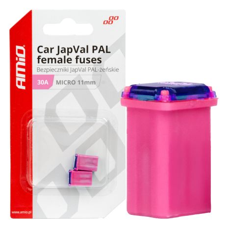 ΑΣΦΑΛΕΙΕΣ JapVal PAL ΜICRO 11mm ΘΗΛΥΚΕΣ 30A ΣΕ ΡΟΖ ΧΡΩΜΑ AMIO - 2 Τεμ. Auto Moto Tyres 