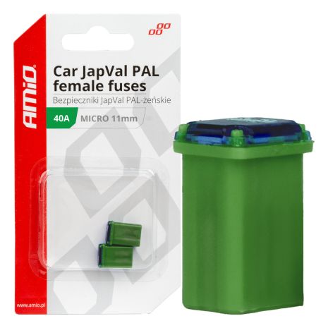 ΑΣΦΑΛΕΙΕΣ JapVal PAL ΜICRO 11mm ΘΗΛΥΚΕΣ 40A ΣΕ ΠΡΑΣΙΝΟ ΧΡΩΜΑ AMIO - 2 Τεμ. Auto Moto Tyres 