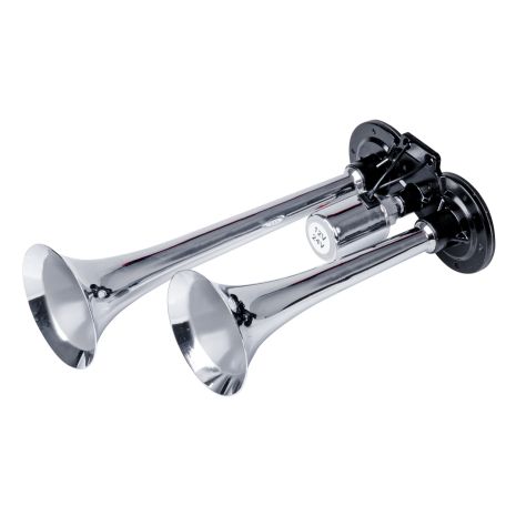 ΚΟΡΝΑ ΠΝΕΥΜΑΤΙΚΗ 12/24V 118db ΔΙΠΛΗ 2 ΤΟΝΩΝ ΧΡΩΜΙΟ ΑΜΙΟ - 1 ΤΕΜ. Auto Moto Tyres 