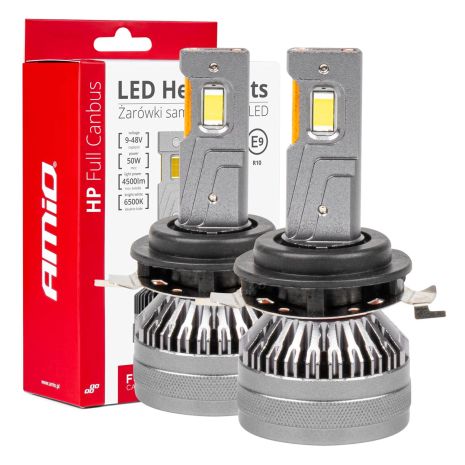 ΛΑΜΠΕΣ H7-1 9>48V 6.500K 4.500lm 50W HP SERIES LED CAN-BUS ΜΕ ΨΥΚΤΡΑ AMIO - 2 Τεμ. Auto Moto Tyres 