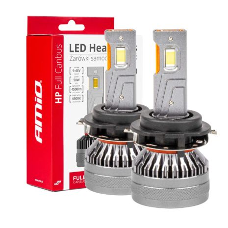 ΛΑΜΠΕΣ H7-6 9>48V 6.500K 4.500lm 50W HP SERIES LED CAN-BUS ΜΕ ΨΥΚΤΡΑ AMIO - 2 Τεμ. Auto Moto Tyres 