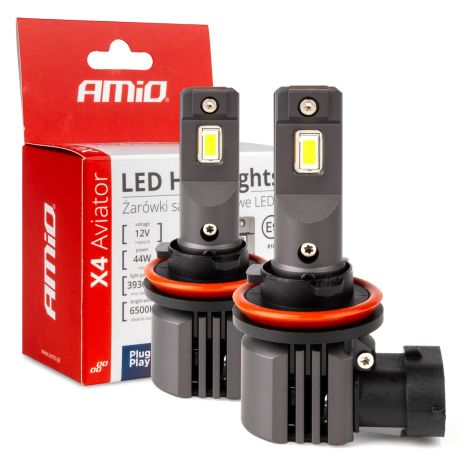 ΛΑΜΠΕΣ LED H8/Η9/Η11 12V 44W 6.500K 3.936lm X4 SERIES AVIATOR PLUG & PLAY ΑΜΙΟ - 2 ΤΕΜ. Auto Moto Tyres 
