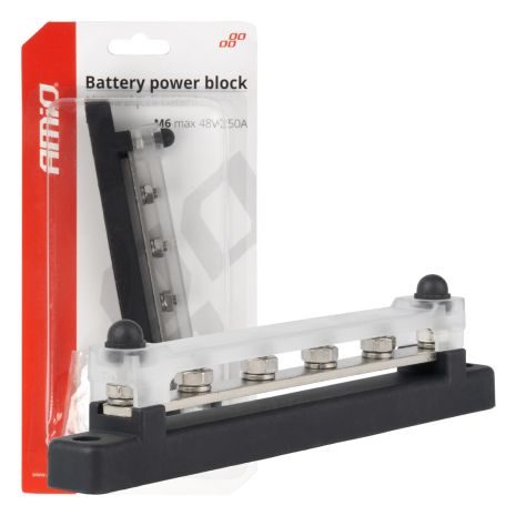 ΜΠΑΡΑ ΚΑΛΩΔΙΩΝ / ΤΕΡΜΑΤΙΚΟ 4 ΘΕΣΕΩΝ M6 max 48V  AMIO - 1 Τεμ. Auto Moto Tyres 