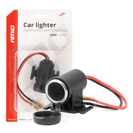 ΠΡΙΖΑ ΜΕ ΜΟΝΗ ΥΠΟΔΟΧΗ ΓΙΑ ΦΙΣ ΑΝΑΠΤΗΡΑ 12/24V ΑΔΙΑΒΡΟΧΗ AMIO - 1 τεμ. Auto Moto Tyres 