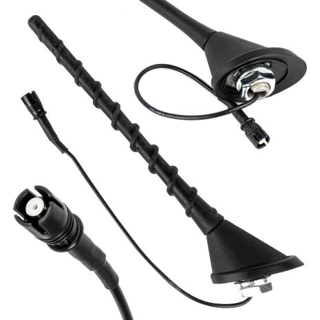 ΚΕΡΑΙΑ ΟΡΟΦΗΣ ANT09 23.4 cm ΜΕ ΚΑΛΩΔΙΟ 20cm ΚΑΙ ΦΙΣΑ RAKU-2 UNIVERSAL ΜΑΥΡΗ ΑΜΙΟ - 1 ΤΕΜ. Auto Moto Tyres 