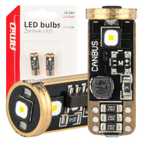ΛΑΜΠΑΚΙΑ T10 W5W 12V/24V LED CAN-BUS 3xSMD 3838 ΛΕΥΚΟ 5500K ΑΜΙΟ - 2 ΤΕΜ. Auto Moto Tyres 