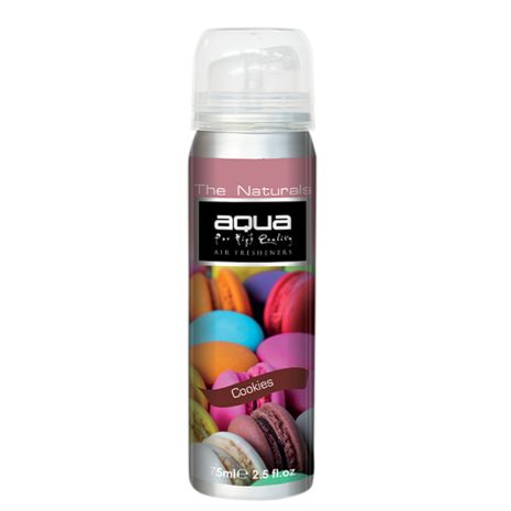 ΑΡΩΜΑΤΙΚΟ ΑΥΤΟΚΙΝΗΤΟΥ ΣΕ ΣΠΡΕΙ (SPRAY) ΜΕ ΑΡΩΜΑ ΜΠΙΣΚΟΤΟ (SOFT COOKIES) FLAVORS SERIES 75ml AQUA - 1 TEM. Auto Moto Tyres 