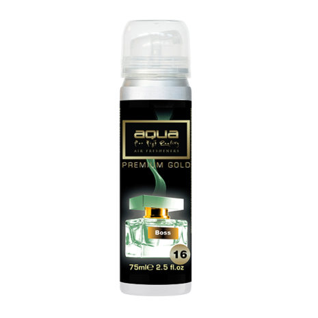 ΑΡΩΜΑΤΙΚΟ ΑΥΤΟΚΙΝΗΤΟΥ ΣΕ ΣΠΡΕΙ (SPRAY)  ΜΕ ΑΡΩΜΑ BOSS PREMIUM GOLD SERIES 75ml AQUA - 1 TEM. Auto Moto Tyres 