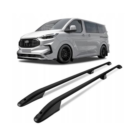 ΠΑΡΑΛΛΗΛΕΣ ΜΠΑΡΕΣ ΟΡΟΦΗΣ ΑΛΟΥΜΙΝΙΟΥ ΣΕ ΜΑΥΡΟ ΧΡΩΜΑ ELEGANCE L1 ΓΙΑ FORD TOURNEO CUSTOM 2023+ ΜΕΓΙΣΤΟ ΒΑΡΟΣ ΦΟΡΤΙΟΥ 75KG OMTEC - 2 TEM. Auto Moto Tyres 