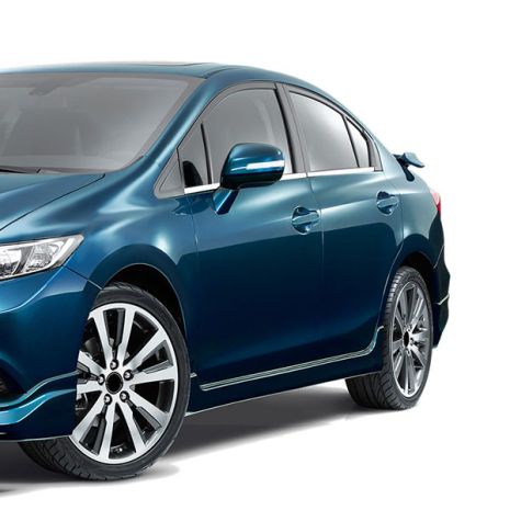 TRIM ΜΑΡΚΕ ΠΑΡΑΘΥΡΩΝ ΑΥΤΟΚΟΛΛΗΤΑ ΧΡΩΜΙΟΥ ΓΙΑ HONDA CIVIC 4D 2012+ 4ΤΕΜ. Auto Moto Tyres 