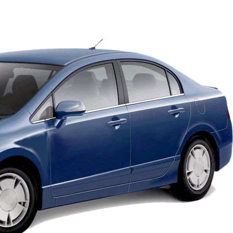 TRIM ΜΑΡΚΕ ΠΑΡΑΘΥΡΩΝ ΑΥΤΟΚΟΛΛΗΤΑ ΧΡΩΜΙΟΥ ΓΙΑ HONDA CIVIC 4D 06-12 6ΤΕΜ. Auto Moto Tyres 