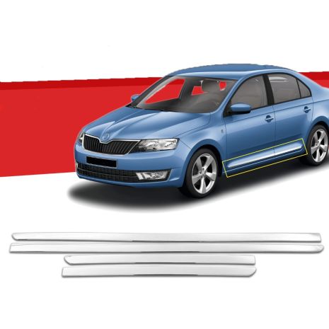 ΦΑΣΑ ΠΟΡΤΑΣ ΧΡΩΜΙΟΥ ΜΕΤΑΛΛΙΚΗ 4ΤΕΜ ΓΙΑ SKODA OCTAVIA 3 A7 4D/SW 2013+ Auto Moto Tyres 