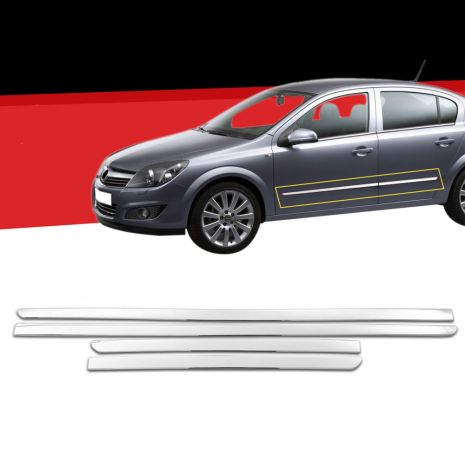 ΦΑΣΑ ΠΟΡΤΑΣ ΧΡΩΜΙΟΥ ΜΕΤΑΛΛΙΚΗ S-Dizayn ΓΙΑ OPEL ASTRA H 5D HB/SD/SW 2004-2013 - 4 Τεμ. Auto Moto Tyres 