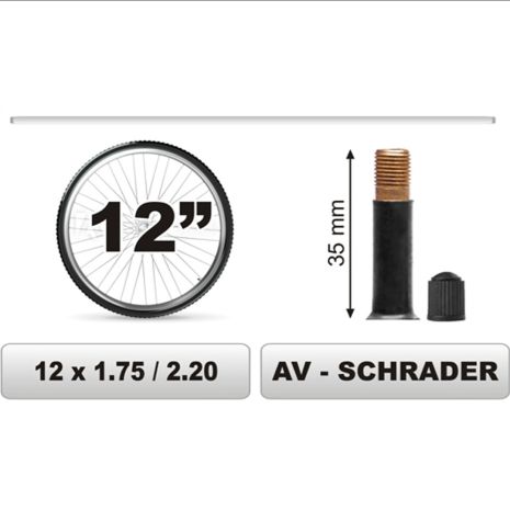 ΣΑΜΠΡΕΛΑ ΠΟΔΗΛΑΤΟΥ 12χ1.75/2.20 ΜΕΓΑΛΗ ΒΑΛΒΙΔΑ (35mm) Auto Moto Tyres 