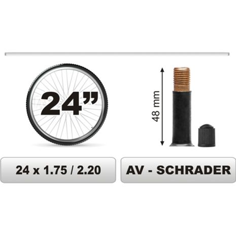 ΣΑΜΠΡΕΛΑ ΠΟΔΗΛΑΤΟΥ 24χ1.75/2.20 ΜΕΓΑΛΗ ΒΑΛΒΙΔΑ (48mm) Auto Moto Tyres 