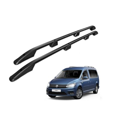 ΠΑΡΑΛΛΗΛΕΣ ΜΠΑΡΕΣ ΟΡΟΦΗΣ ΑΛΟΥΜΙΝΙΟΥ ΣΕ ΜΑΥΡΟ ΧΡΩΜΑ ELEGANCE L2 ΓΙΑ VW CADDY 2003-2015 ΜΕΓΙΣΤΟ ΒΑΡΟΣ ΦΟΡΤΙΟΥ 75KG OMTEC - 2 TEM. Auto Moto Tyres 