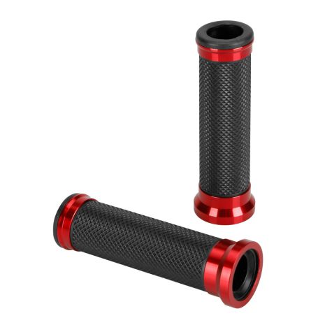 ΧΕΡΟΥΛΙΑ MOTO ALU GRIP  ΜΑΥΡΟ/ΚΟΚΚΙΝΟ ΧΡΩΜΑ 22mm+25mm 12cm LAMPA - 2 τεμ. Auto Moto Tyres 