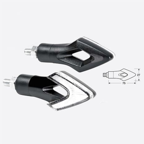 ΦΛΑΣ ΜΟΤΟ LUM LED 12V 75x27mm ΜΑΥΡΑ 2 ΤΕΜ. Auto Moto Tyres 