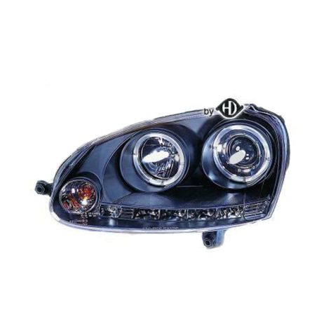 ΦΑΝΑΡΙΑ ΓΙΑ VW GOLF 5 10.03-09.08 / GOLF 5+6 VARIANT / JETTA 5 05-10  ANGELEYES BLACK (H1+H1) Auto Moto Tyres 