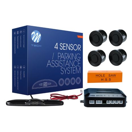 ΣΥΣΤΗΜΑ ΠΑΡΚΑΡΙΣΜΑΤΟΣ 12V ΜΕ 4 ΑΙΣΘΗΤΗΡΕΣ (ΜΑΥΡΟ) 21,5mm ΚΑΙ SLIM ΨΗΦΙΑΚΗ ΟΘΟΝΗ (120 X 33 X 16mm) M-TECH Auto Moto Tyres 