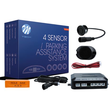 ΣΥΣΤΗΜΑ ΠΑΡΚΑΡΙΣΜΑΤΟΣ 9-15 V ΜΕ 4 ΔΙΑΙΡΟΥΜΕΝΟΥΣ ΑΙΣΘΗΤΗΡΕΣ (ΜΑΥΡΟ) 21,5mm ΚΑΙ BUZZER (MONO HXOΣ) M-TECH Auto Moto Tyres 