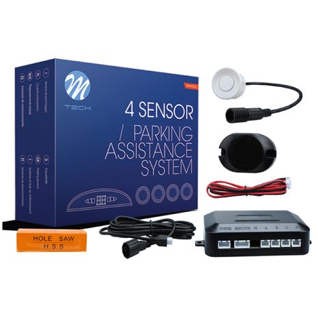 ΣΥΣΤΗΜΑ ΠΑΡΚΑΡΙΣΜΑΤΟΣ ΜΕ 4 ΔΙΑΙΡΟΥΜΕΝΟΥΣ ΑΙΣΘΗΤΗΡΕΣ (ΛΕΥΚΟ ΧΡΩΜΑ) ΚΑΙ BUZZER (MONO HXO) Auto Moto Tyres 