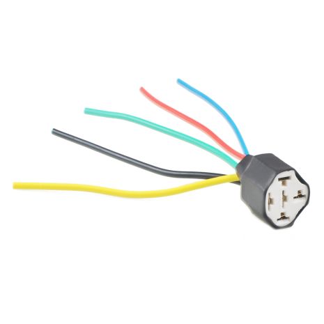 ΒΑΣΗ/ΦΙΣΑ ΚΕΡΑΜΙΚΗ ΓΙΑ ΡΕΛΕ 5 PIN ME 5 ΚΑΛΩΔΙΑ (14 cm) M-TECH - 1 ΤΕΜ. Auto Moto Tyres 