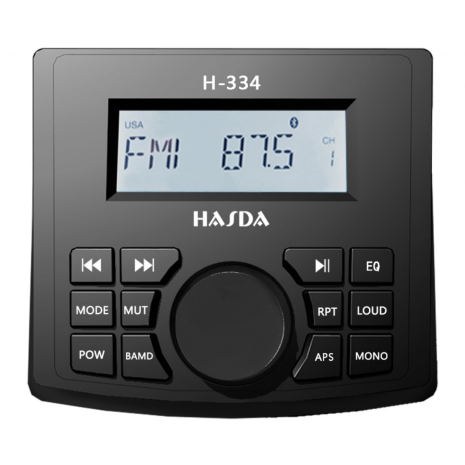 HASDA MP3 PLAYER H-334 4x50W ΜΕ ΡΑΔΙΟΦΩΝΟ/USB/BLUETOOTH (ΑΔΙΑΒΡΟΧΟ/ΜΑΥΡΟ) Auto Moto Tyres 