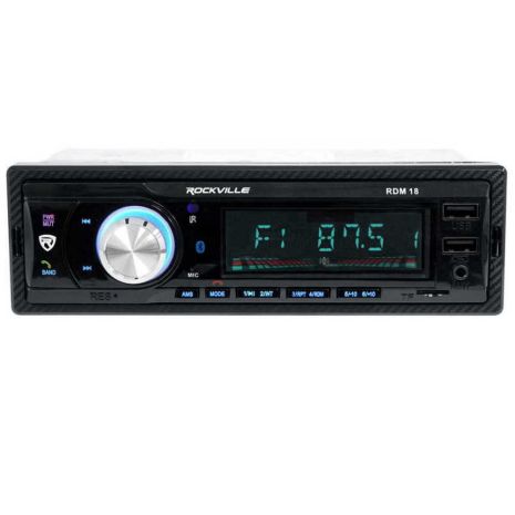 RADIO USB/SD/AUX/BLUETOOTH A2DP ΜΕ ΜΠΛΕ ΦΩΤΙΣΜΟ & REMOTE CONTROL RDM18 ROCKVILLE Auto Moto Tyres 