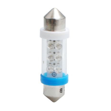 ΛΑΜΠΑΚΙΑ ΠΛΑΦΟΝΙΕΡΑΣ C5W/C10W 12V 0,37W SV8,5 36mm LED 6xFlux 3mm ΜΠΛΕ  M-TECH - 1 ΤΕΜ. Auto Moto Tyres 