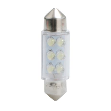 ΛΑΜΠΑΚΙΑ ΠΛΑΦΟΝΙΕΡΑΣ C5W/C10W 12V 0,37W SV8,5 36mm LED 6xFlux 3mm ΠΡΑΣΙΝΟ   M-TECH - 1 ΤΕΜ. Auto Moto Tyres 