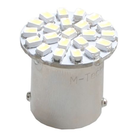 R5W/R10W 12V BA15s 1,44W LED 22xSMD3020 PREMIUM ΛΕΥΚΟ 1ΤΕΜ. Auto Moto Tyres 