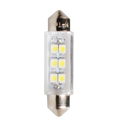 ΛΑΜΠΑΚΙΑ ΠΛΑΦΟΝΙΕΡΑΣ C5W/C10W 12V 0,48W SV8,5 41mm LED 6xSMD3528 PREMIUM ΛΕΥΚΟ 1ΤΕΜ. Auto Moto Tyres 