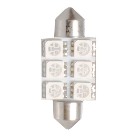 ΛΑΜΠΑΚΙΑ ΠΛΑΦΟΝΙΕΡΑΣ C5W/C10W 12V 1,44W SV8,5 36mm PREMIUM LED 6xSMD5050 ΜΠΛΕ M-TECH - 1 ΤΕΜ. Auto Moto Tyres 