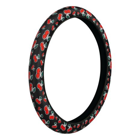 ΚΑΛΥΜΜΑ ΤΙΜΟΝΙΟΥ SKIN-COVER CHERRY-CILIEGE(ΚΕΡΑΣΙΑ) 35/37cm(S) ΜΑΥΡΟ ΕΛΑΣΤΙΚΟ ΠΟΛΥΕΣΤΕΡΙΚΟ 2mm ΠΑΧΟΣ Auto Moto Tyres 