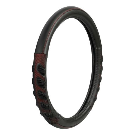ΚΑΛΥΜΜΑ ΤΙΜΟΝΙΟΥ SPA (Μ) 37/39 cm ΔΕΡΜΑΤΙΝΗ ΜΑΥΡΟ/ΚΟΚΚΙΝΟ ΑΟΣΜΟ ECO-FRIENDLY Auto Moto Tyres 