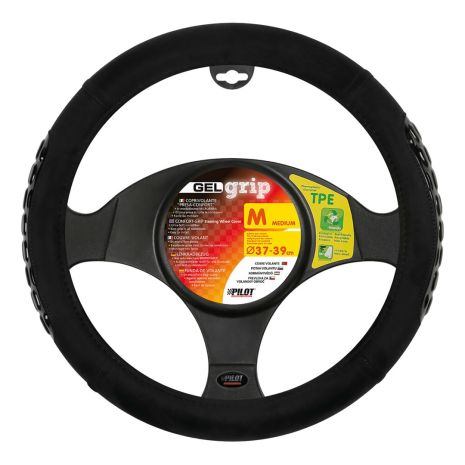 ΚΑΛΥΜΜΑ ΤΙΜΟΝΙΟΥ GEL GRIP (M) 37/39cm ΜΙΚΡΟΙΝΕΣ/ΤΖΕΛ ΜΑΥΡΟ ΑΟΣΜΟ ECO-FRIENDLY Auto Moto Tyres 