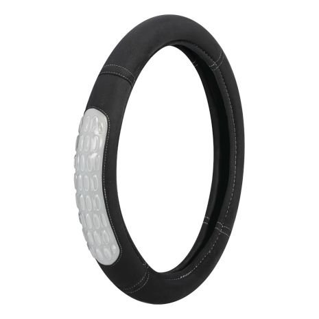 ΚΑΛΥΜΜΑ ΤΙΜΟΝΙΟΥ GEL GRIP (S) 35/37cm ΜΙΚΡΟΙΝΕΣ/ΤΖΕΛ ΜΑΥΡΟ/ΓΚΡΙ ΑΟΣΜΟ ECO-FRIENDLY Auto Moto Tyres 