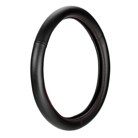ΚΑΛΥΜΜΑ ΤΙΜΟΝΙΟΥ RACING PREMIUM RED (M) 37-39cm ΣΥΝΘΕΤΙΚΟ ΔΕΡΜΑ SKEENTEX ΜΑΥΡΟ/ΚΟΚΚΙΝΟ/ CARBON LOOK LAMPA - 1 ΤΕΜ. Auto Moto Tyres 