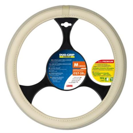 ΚΑΛΥΜΜΑ ΤΙΜΟΝΙΟΥ DUO-GRIP 37/39 cm ΜΠΕΖ ΧΡΩΜΑ ΜΕ ΥΦΑΣΜΑΤΙΝΗ ΠΛΕΞΗ ΑΟΣΜΟ ΟΙΚΟΛΟΓΙΚΟ/ ΜΗ ΤΟΞΙΚΟ/ ΑΝΑΚΥΚΛΩΣΙΜΟ ΥΛΙΚΟ Auto Moto Tyres 