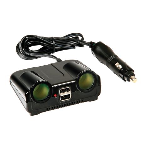 ΑΝΤΑΠΤΟΡΑΣ 2ΠΛΟΣ ΑΝΑΠΤΗΡΑ + 2USB 12/24V Auto Moto Tyres 