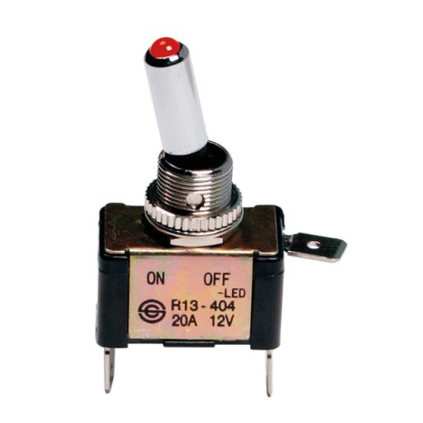 ΔΙΑΚΟΠΤΗΣ ΑΕΡΟΠΟΡΙΚΟΥ ΤΥΠΟΥ 2 ΘΕΣΕΩΝ 12,2mm 12V 20A ΜΕ LED ΚΟΚΚΙΝΟ Auto Moto Tyres 