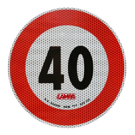 ΣΗΜΑ ΤΑΧΥΤΗΤΑΣ ΧΙΛΙΟΜΕΤΡΩΝ 40km/h ΑΥΤΟΚΟΛΛΗΤΟ LAMPA - 1 ΤΕΜ. Auto Moto Tyres 