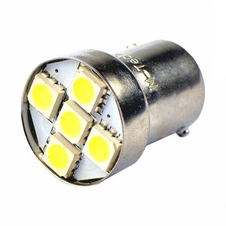 Λάμπα Ba15s (R10W /P21W) 5xSMD 5050 12V Λευκή 2τεμ Auto Moto Tyres 