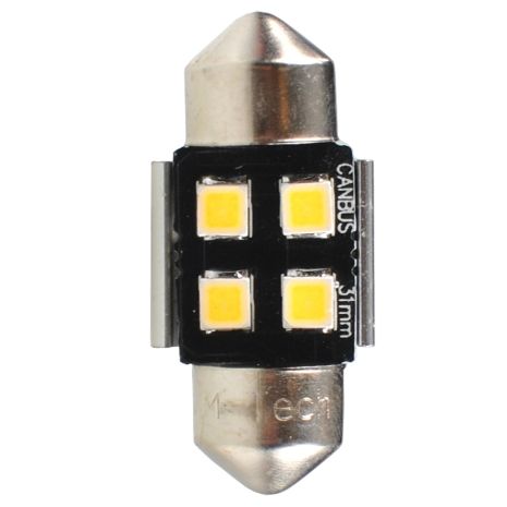 ΛΑΜΠΑΚΙΑ ΠΛΑΦΟΝΙΕΡΑΣ C5W/C10W 12V SV8.5 0,5W 31mm 4xSMD2835 LED OSRAM CAN-BUS ΛΕΥΚΟ 2ΤΕΜ. M-TECH Auto Moto Tyres 