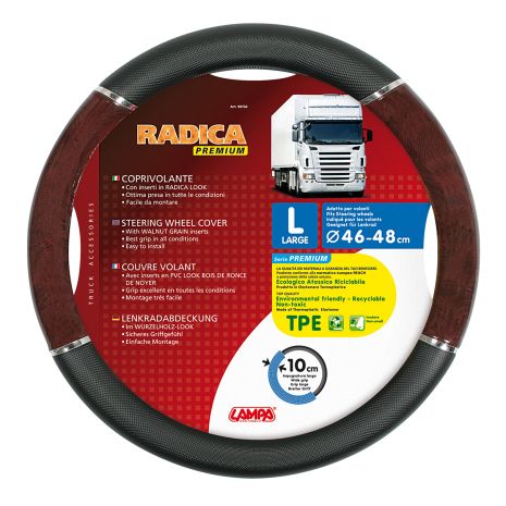 ΚΑΛΥΜΜΑ ΤΙΜΟΝΙΟΥ ΦΟΡΤΗΓΟΥ RADICA (L) 46-48 cm (ΜΑΥΡΟ/ΞΥΛΟ/ΟΙΚΟΛΟΓΙΚΟ/ΑΟΣΜΟ) Auto Moto Tyres 