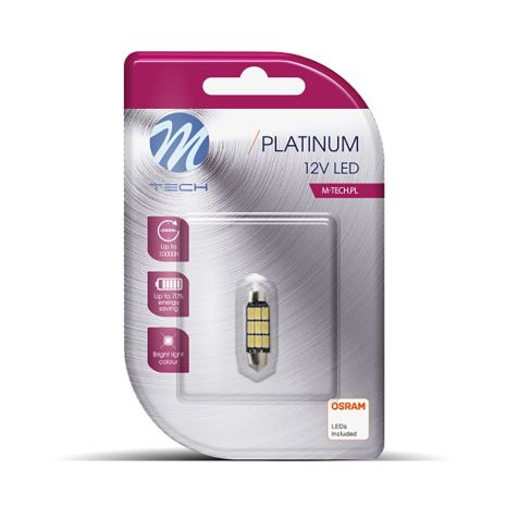 ΛΑΜΠΑΚΙΑ ΠΛΑΦΟΝΙΕΡΑΣ C5W 12V SV8.5 3,2W 450lm 42mm 9x5630SMD LED OSRAM ΛΕΥΚΟ 1ΤΕΜ. M-TECH Auto Moto Tyres 